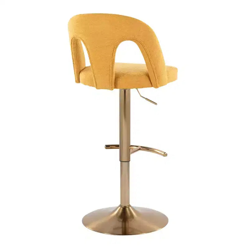 Set di 2 sgabelli da bar Ava regolabili in tessuto oro/giallo