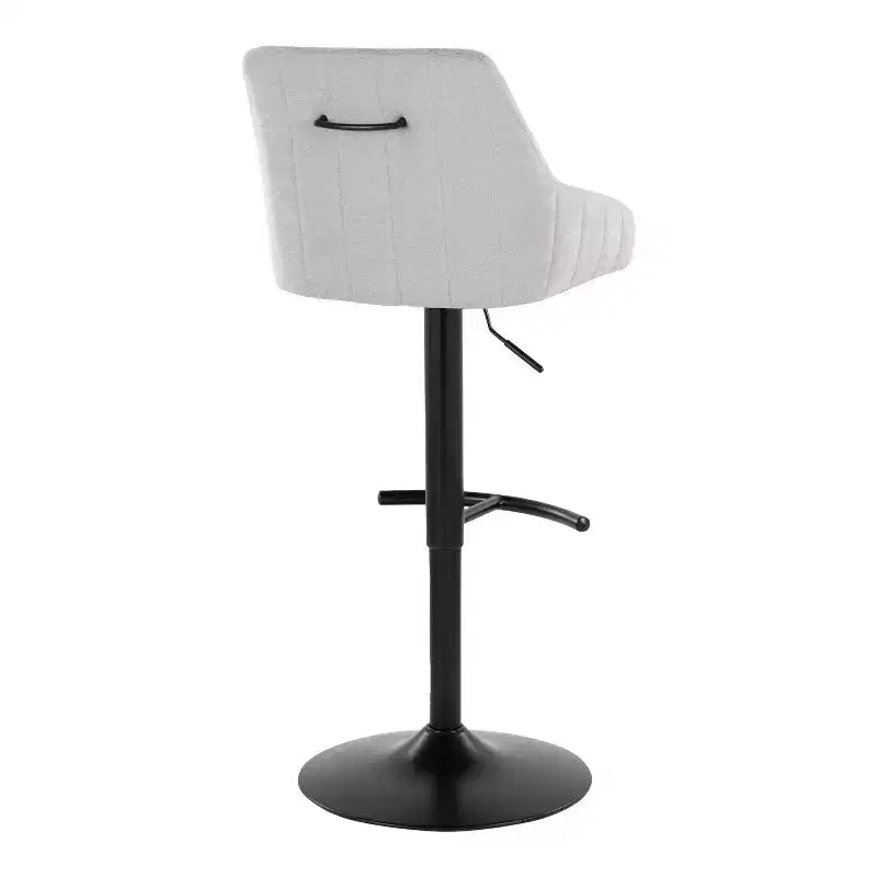 Set of 2 Hannah Adjustable Barstools Black Metal/Gray Fabric