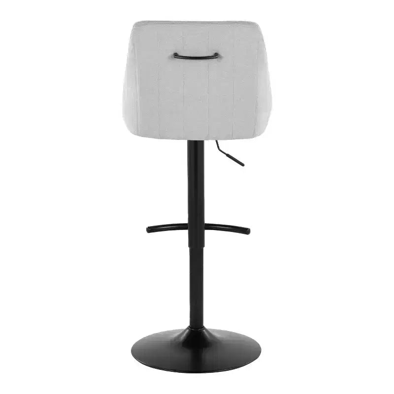 Set of 2 Hannah Adjustable Barstools Black Metal/Gray Fabric
