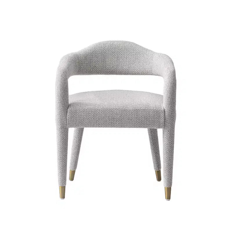 Manhattan Comfort Aspen Modern Tweed Upholstered Dining Armchair Silver Lining