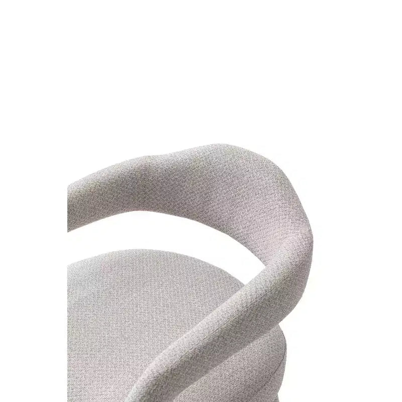 Manhattan Comfort Aspen Poltrona da pranzo moderna imbottita in tweed Rivestimento argentato