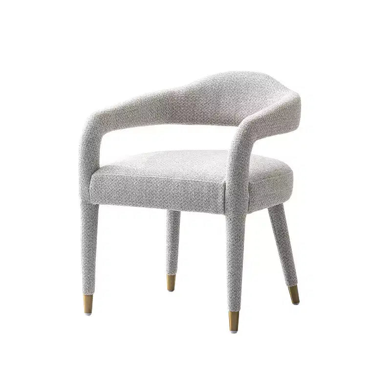 Manhattan Comfort Aspen Modern Tweed Upholstered Dining Armchair Silver Lining