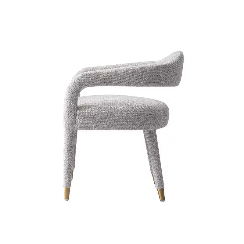 Manhattan Comfort Aspen Poltrona da pranzo moderna imbottita in tweed Rivestimento argentato