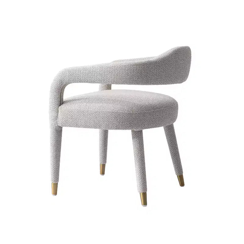 Manhattan Comfort Aspen Poltrona da pranzo moderna imbottita in tweed Rivestimento argentato