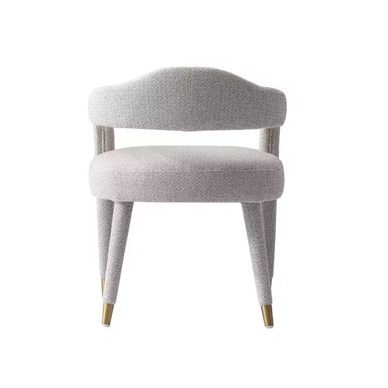 Manhattan Comfort Aspen Poltrona da pranzo moderna imbottita in tweed Rivestimento argentato