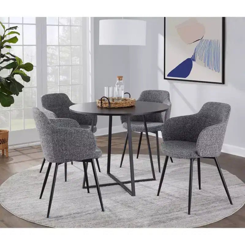 Cosmo MDF Dining Table Black Metal/Black