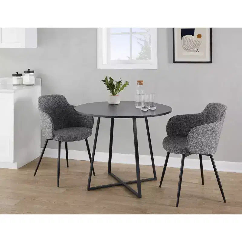 Cosmo MDF Dining Table Black Metal/Black