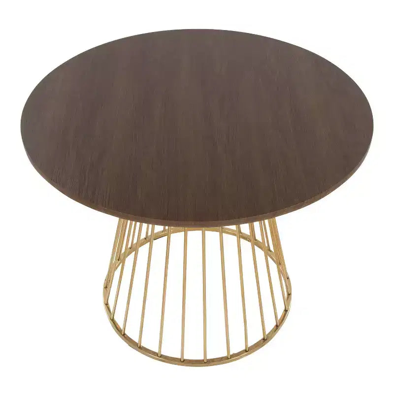Canary Wood Dining Table Gold/Walnut
