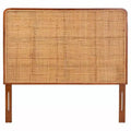 bali & pari Queen Size Caspia Rattan and Mahogany Wood Headboard Light Honey/Red Teak