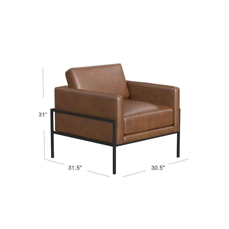 Poltrona club moderna HomePop imbottita con struttura in metallo