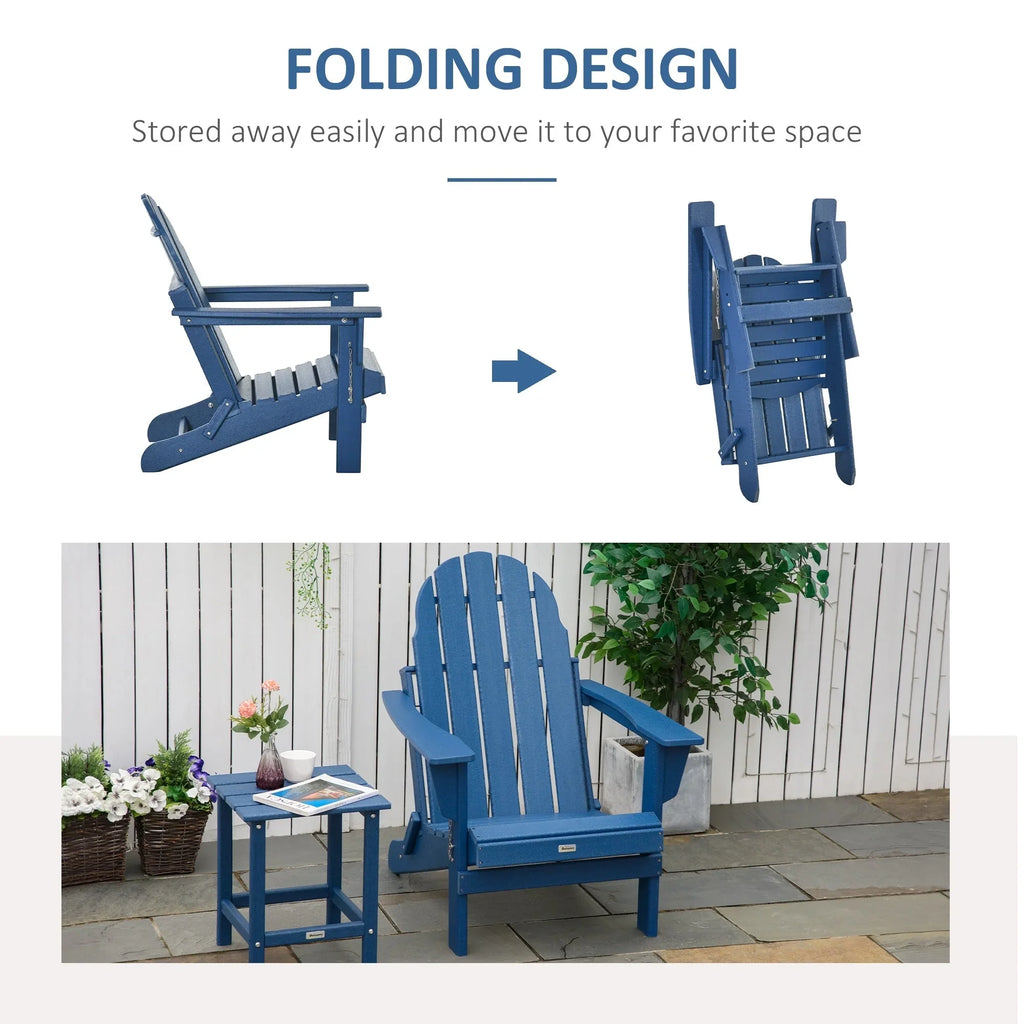 Sedia Adirondack pieghevole, sedie a sdraio in plastica HDPE per esterni per tutte le stagioni, per patio, terrazza e arredi da giardino