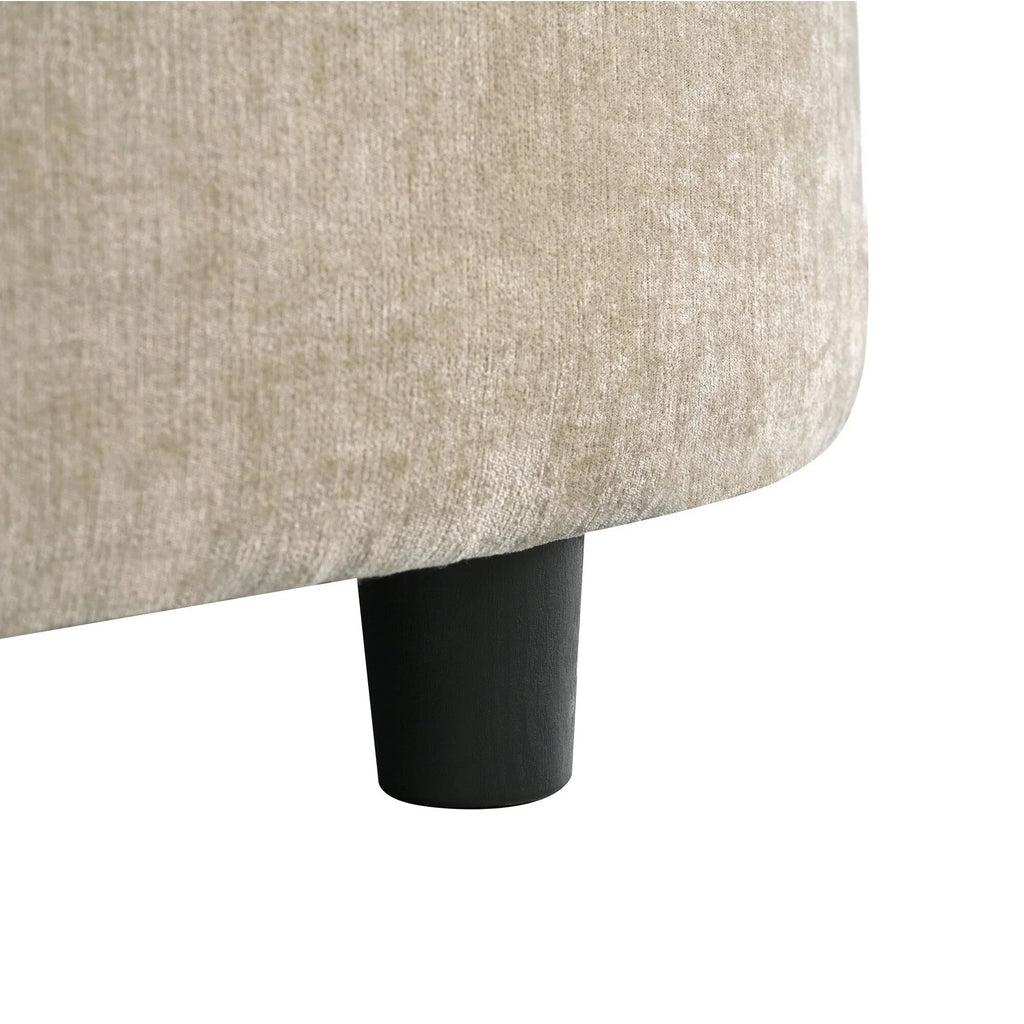 Divano Letto Chaise Longue in ciniglia, Divano Imbottito con Schienale Trapuntato e 2 Cuscini Rimovibili per Soggiorno