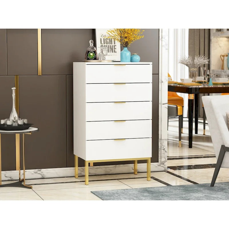 Cassettiera a 5 cassetti Comodino Armadietto contenitore 23,6 L Bianco/Nero