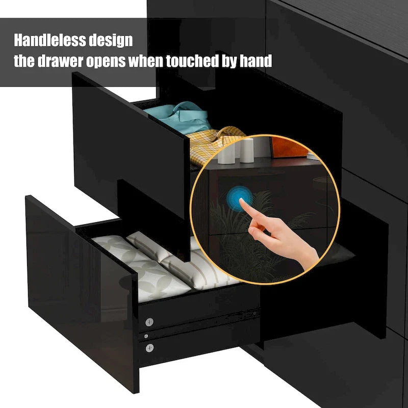 Cassettiera a 9 cassetti per camera da letto con luce