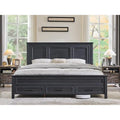 Struttura Letto Matrimoniale King Size in Legno Stile Rustico con Testiera, Base a Piattaforma