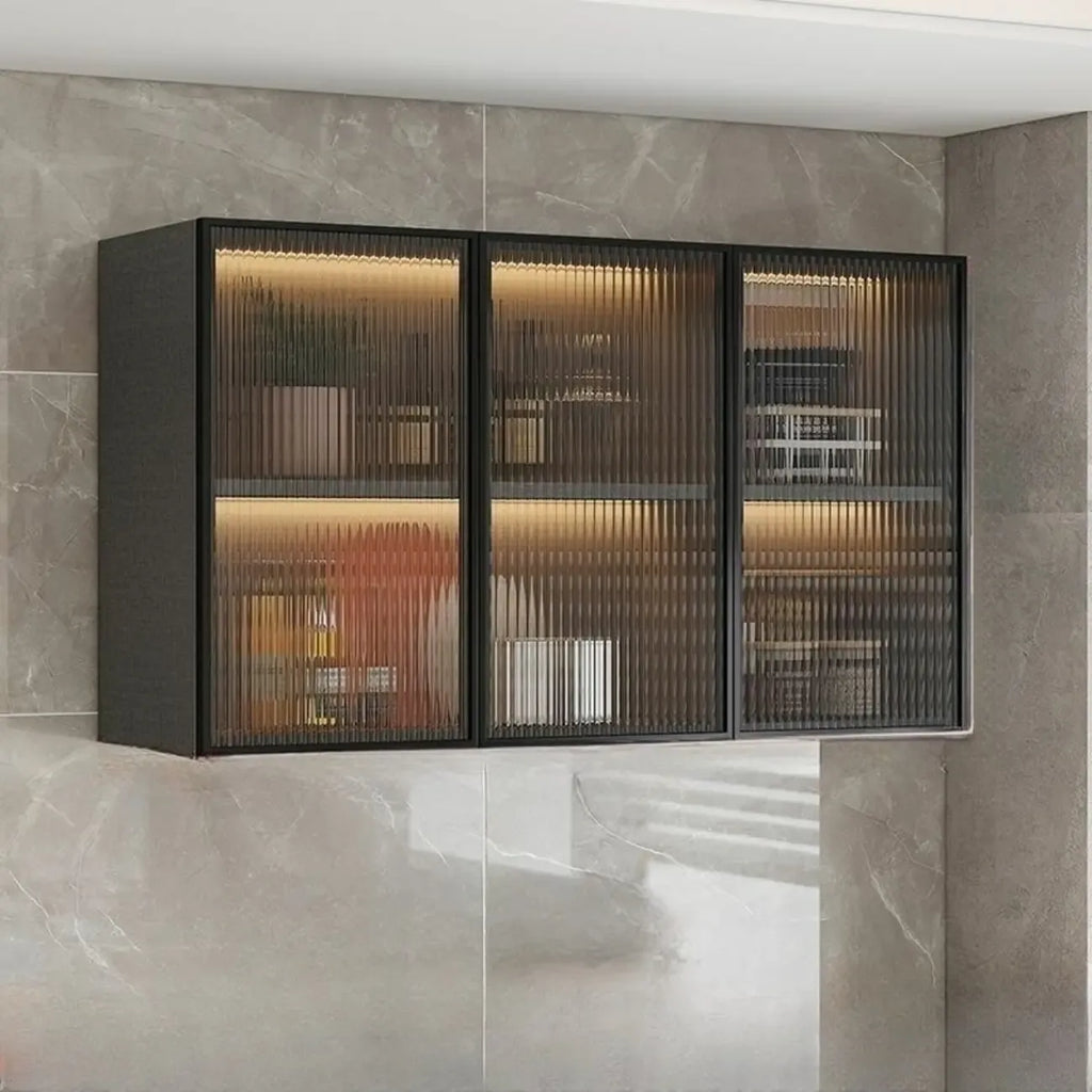 Madia pensile da cucina grigia in legno