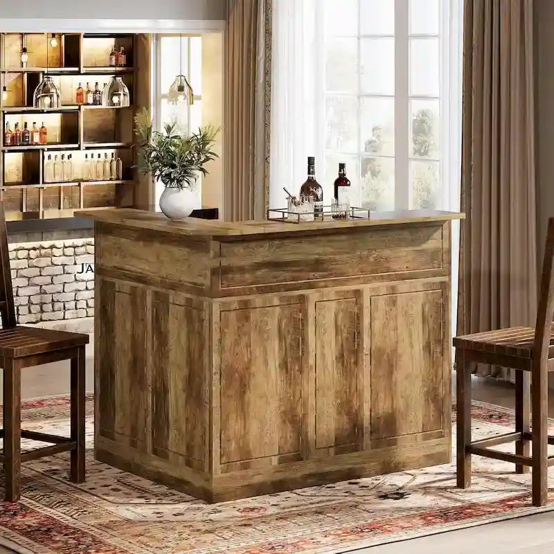 Mobile bar a L con portabicchieri da vino per pub domestico