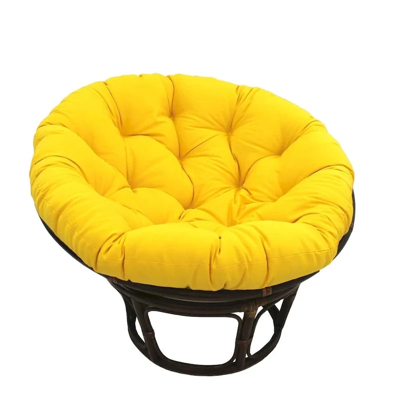 Sedia Papasan in rattan da 42 pollici con cuscino in twill