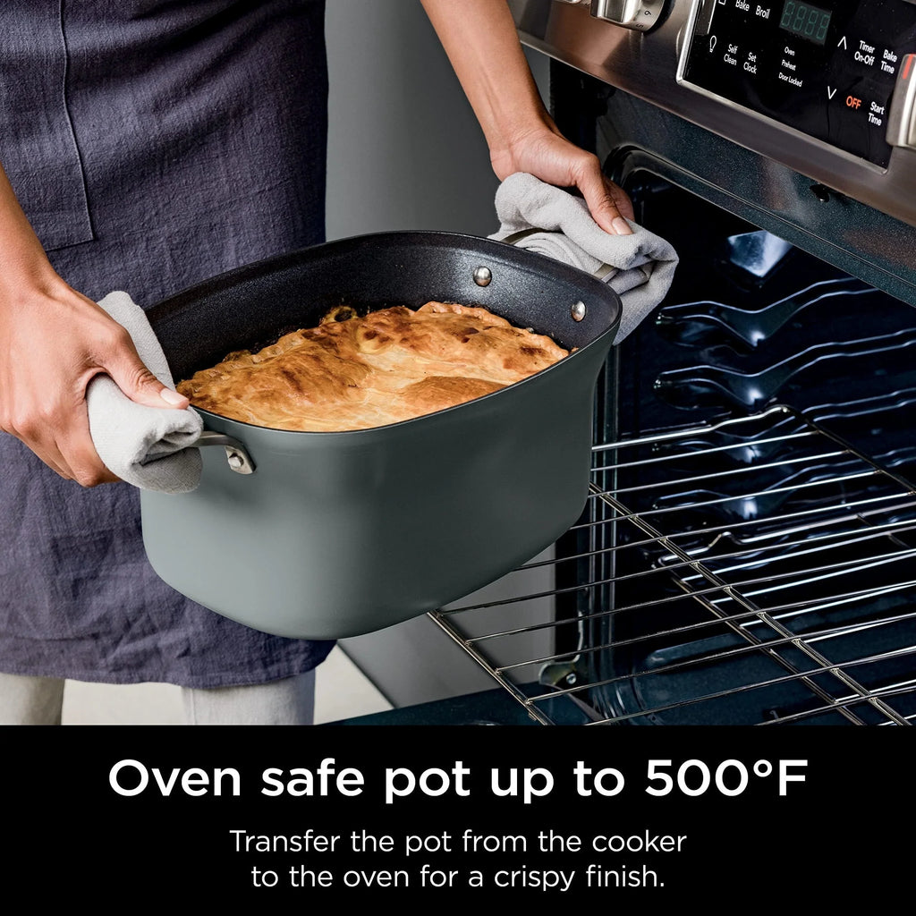 Multi-Cooker da 8,5 litri, con 8 funzioni in 1: Slow Cooker, Pentola Olandese, Vaporiera, Coperchio in Vetro, Cucchiaio Integrato, Pentola Adatta al Forno fino a 260°C
