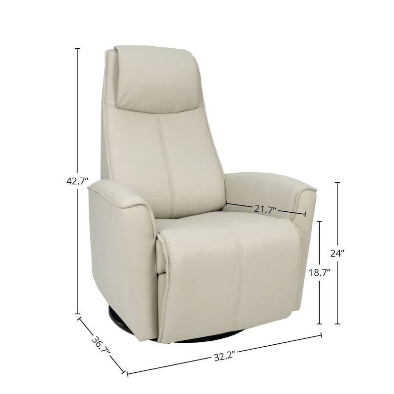 Poltrona reclinabile girevole Fjords Urban Leather