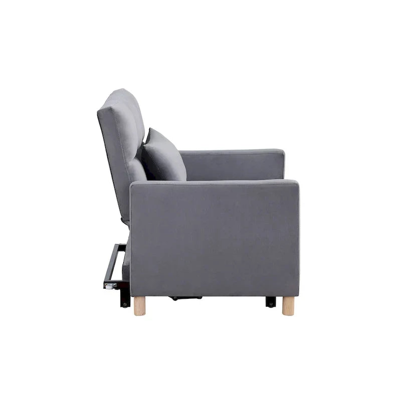 Divano letto 3 in 1 convertibile, poltrona e lettino, nero