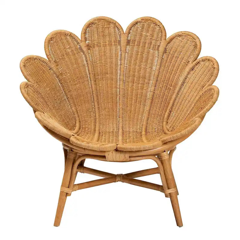 Sedia a forma di fiore Blossom Bohemian Honey Rattan