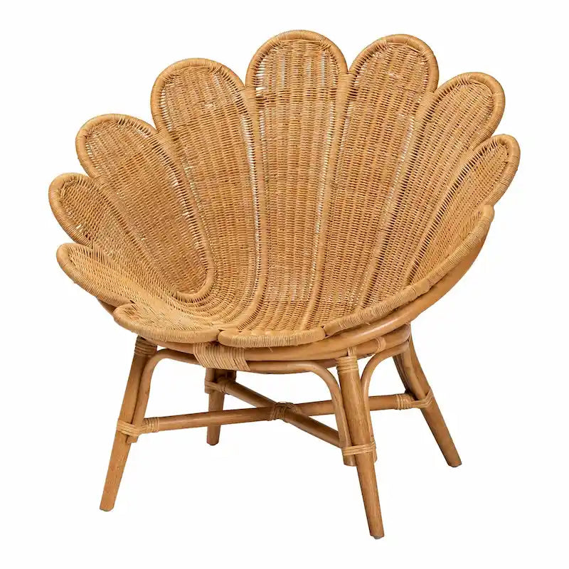 Sedia a forma di fiore Blossom Bohemian Honey Rattan