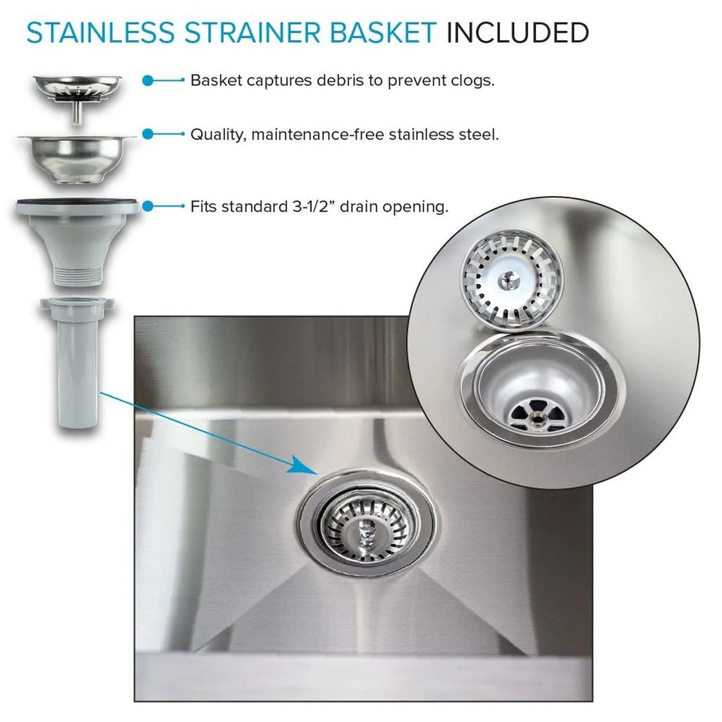 Lavatoio e mobile in acciaio inox 24" L x 22" P x 35" H
