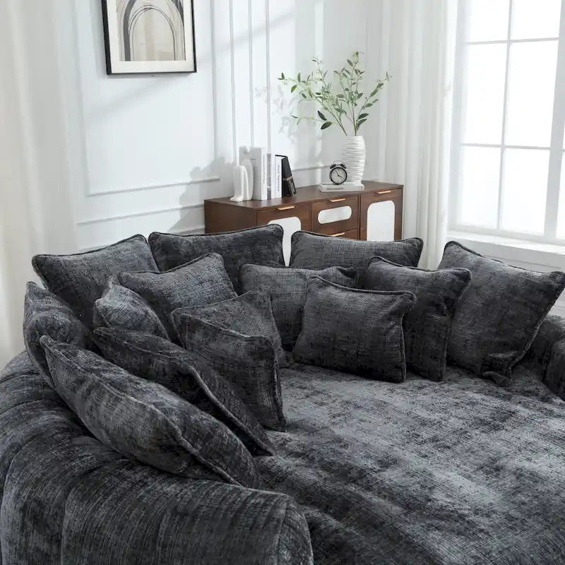 Comodo divano letto matrimoniale Loaf, divano letto oversize con braccioli