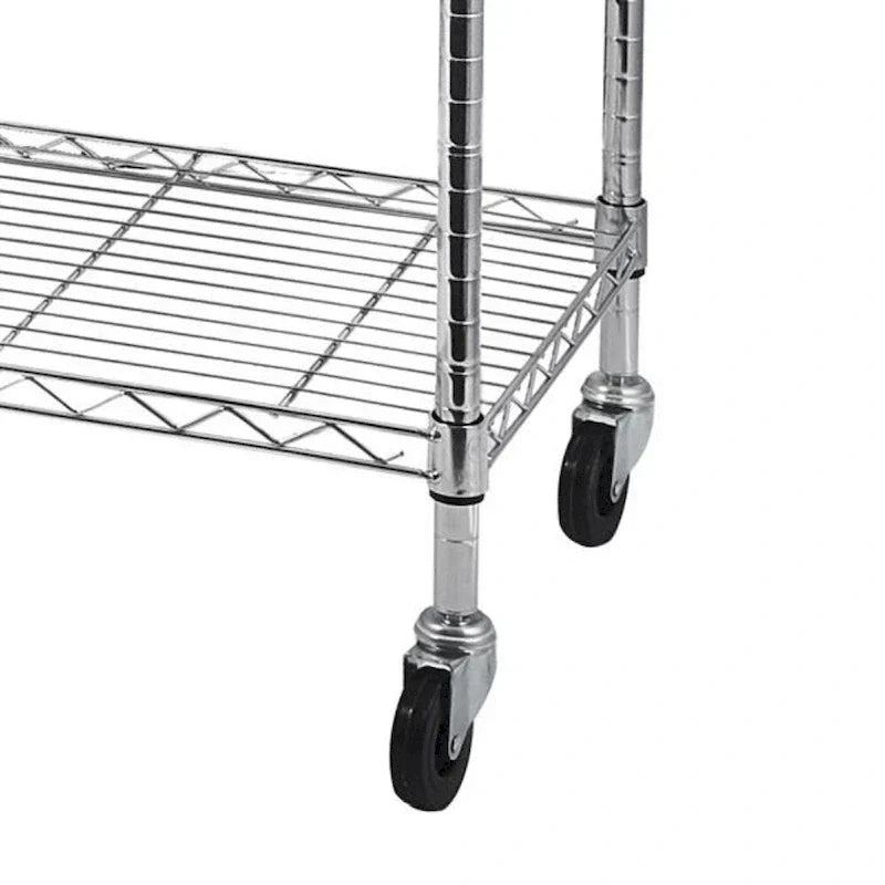 Scaffalatura in acciaio a 5 ripiani con ruote - (59.06 x 17.72 x 70.87)