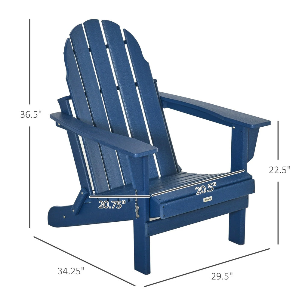 Sedia Adirondack pieghevole, sedie a sdraio in plastica HDPE per esterni per tutte le stagioni, per patio, terrazza e arredi da giardino