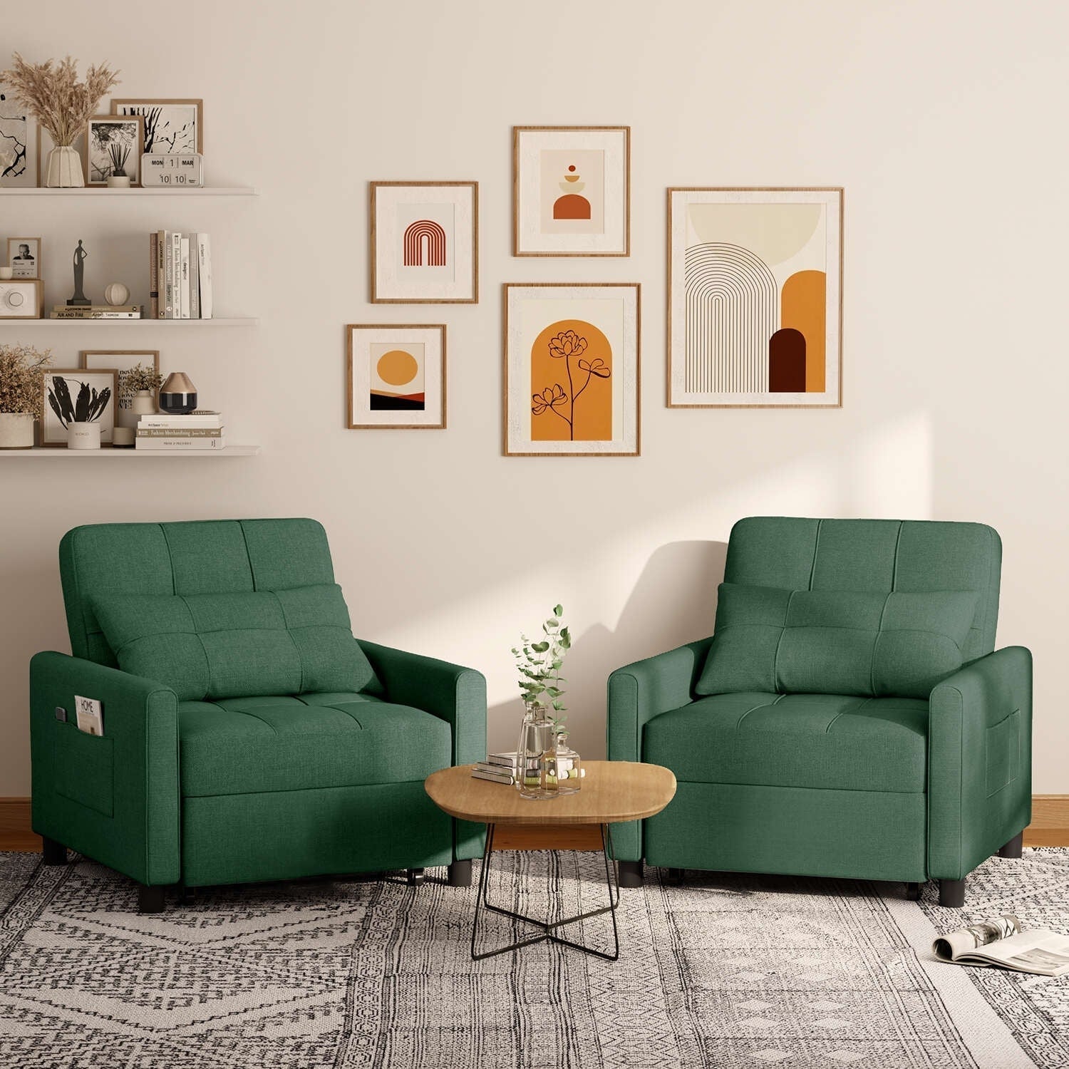 Divano letto trasformabile 3-in-1, Poltrona letto estraibile, Letto pieghevole convertibile per soggiorno