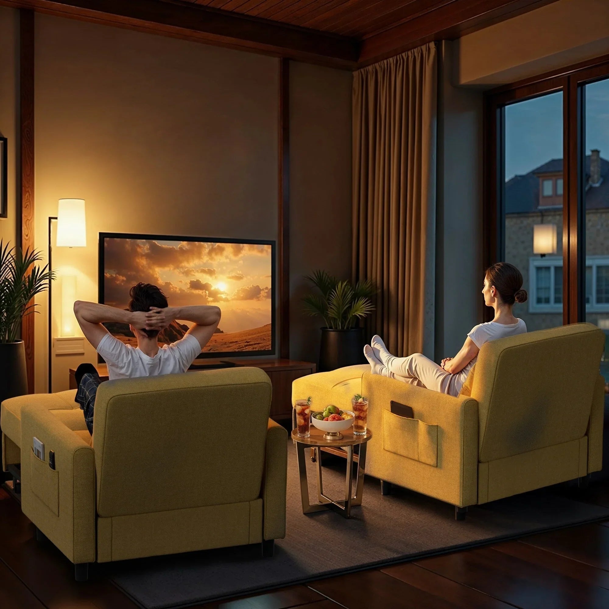 Divano letto trasformabile 3-in-1, Poltrona letto estraibile, Letto pieghevole convertibile per soggiorno