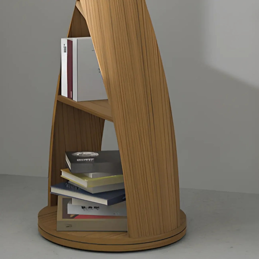 Libreria verticale a 5 ripiani in legno modello clessidra contemporanea