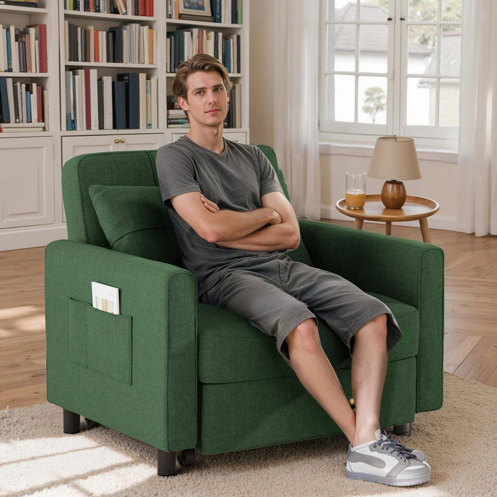 Divano letto trasformabile 3-in-1, Poltrona letto estraibile, Letto pieghevole convertibile per soggiorno