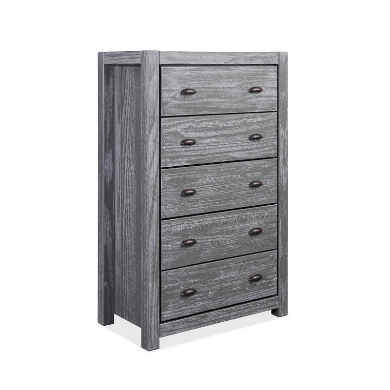Cassettiera 5 cassetti in legno massello Montauk di Grain Wood Furniture
