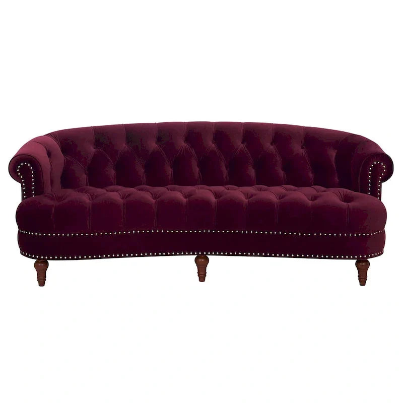 Divano Chesterfield trapuntato in velluto La Rosa 84 Mid-Century Modern