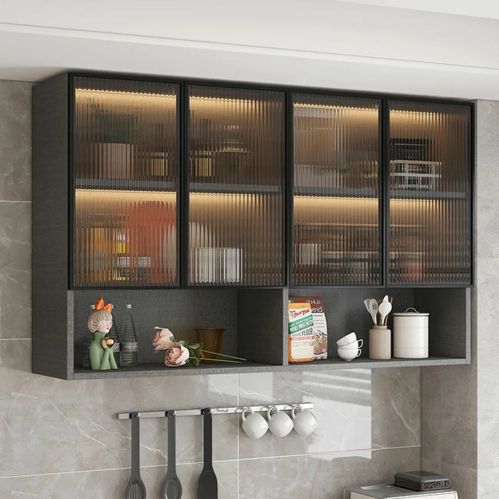 Madia pensile da cucina grigia in legno
