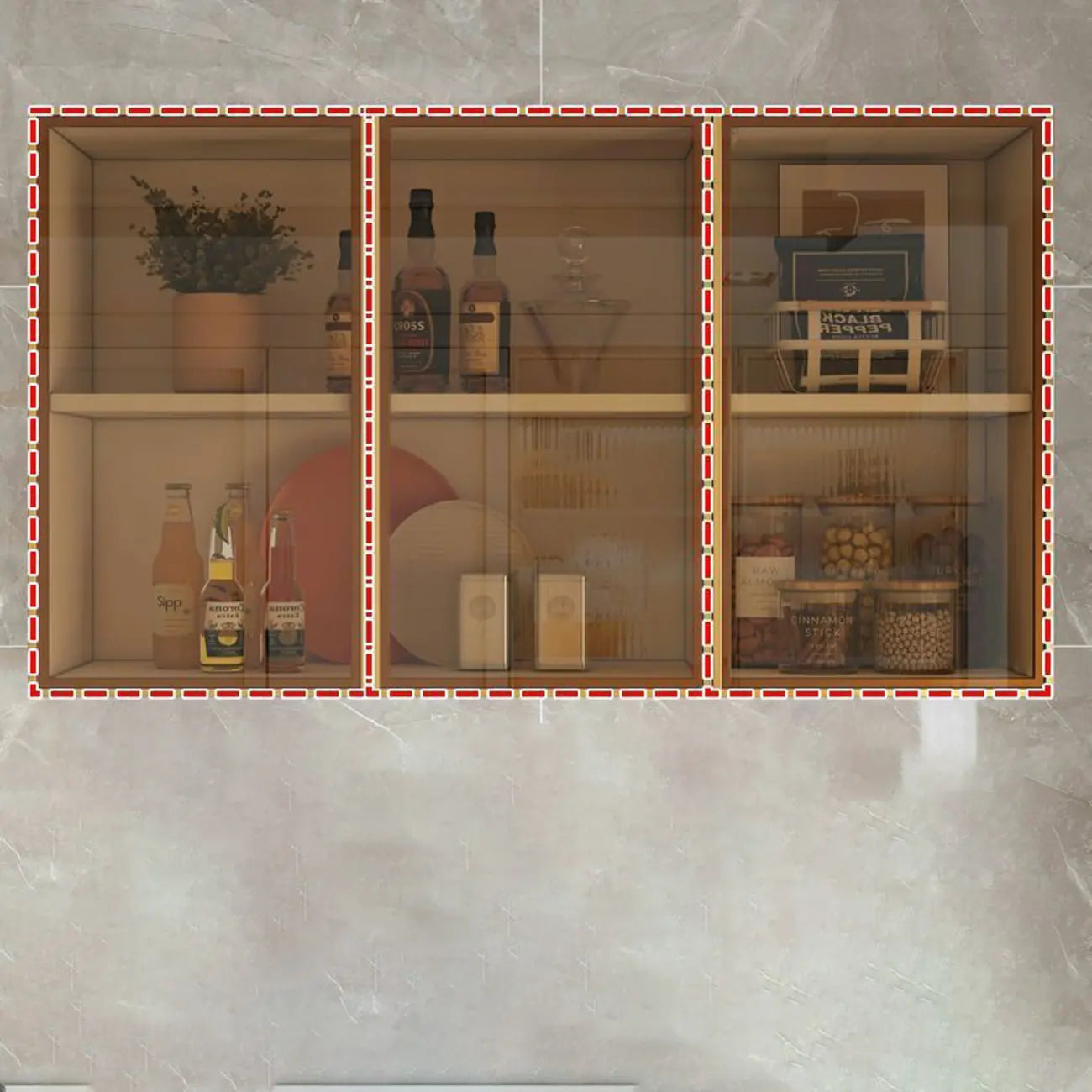 Madia pensile da cucina grigia in legno