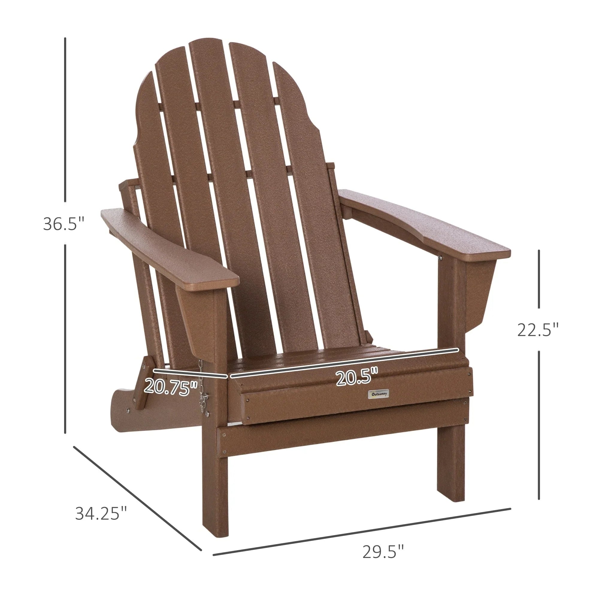 Sedia Adirondack pieghevole, sedie a sdraio in plastica HDPE per esterni per tutte le stagioni, per patio, terrazza e arredi da giardino