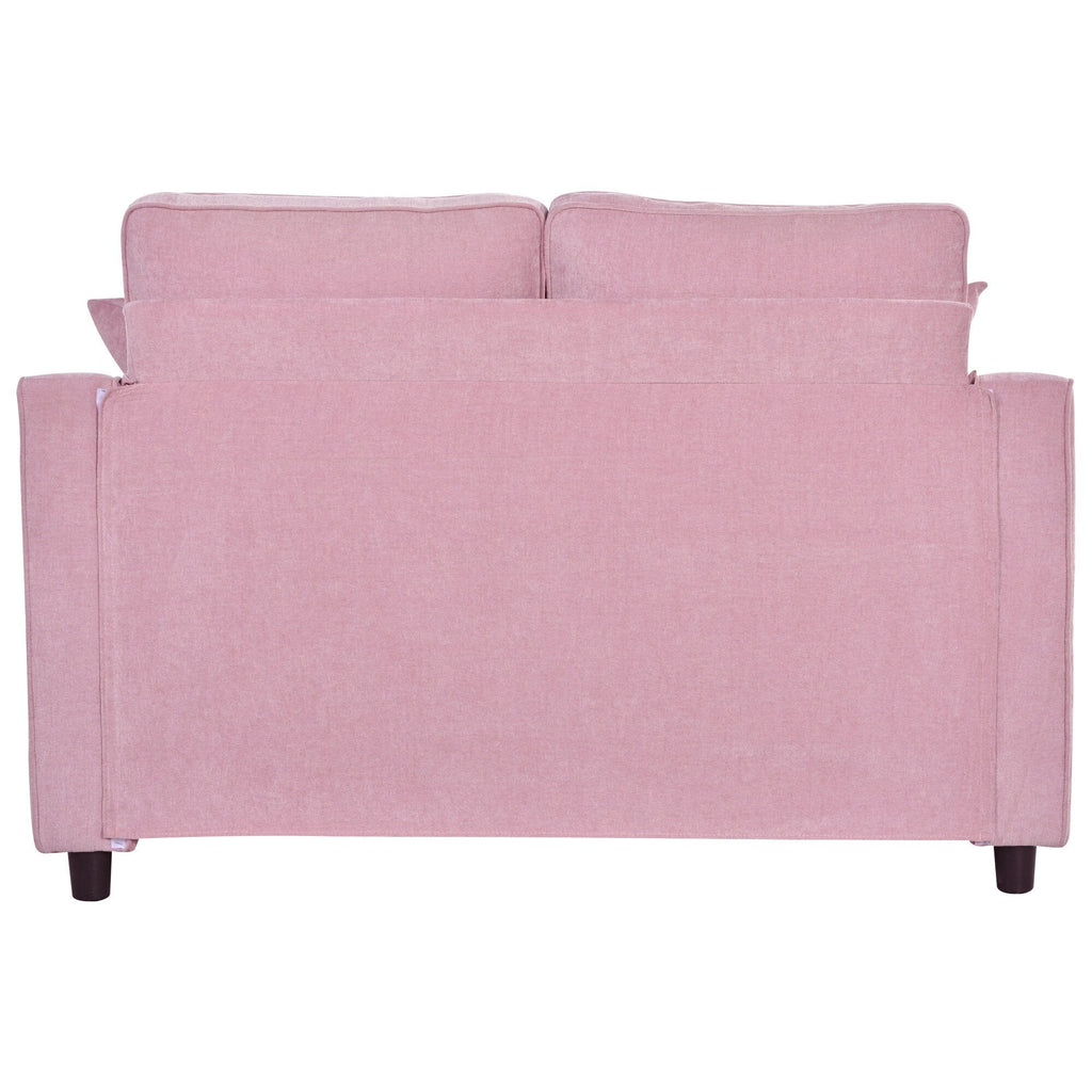Divano Letto Chaise Longue in ciniglia, Divano Imbottito con Schienale Trapuntato e 2 Cuscini Rimovibili per Soggiorno