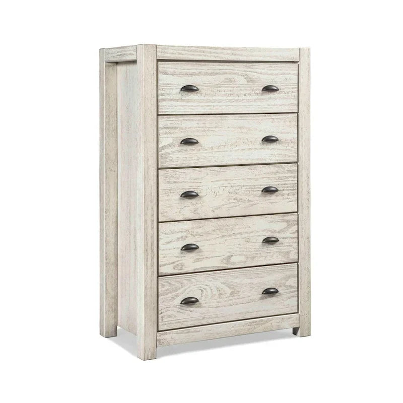 Cassettiera 5 cassetti in legno massello Montauk di Grain Wood Furniture