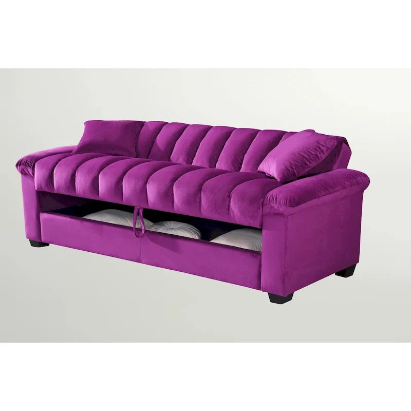 Divano letto convertibile in velluto da 82,7" con 2 cuscini