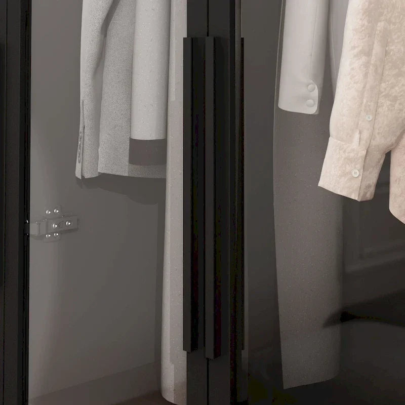 Armadio con ante in vetro da 120 cm con luce LED integrata