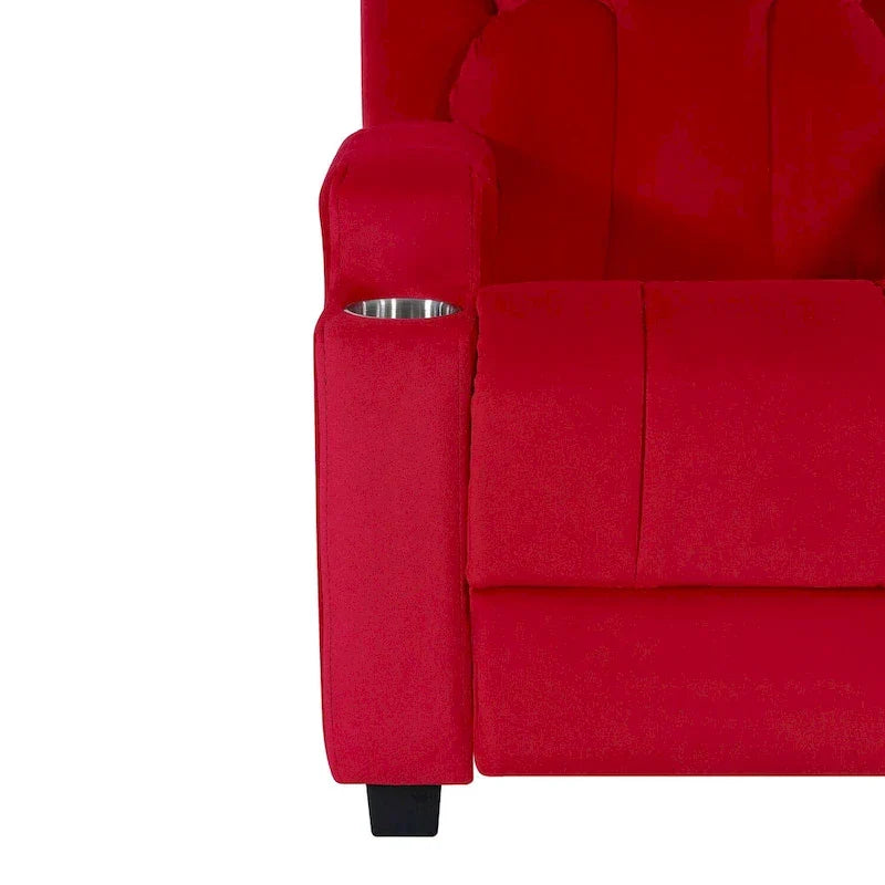 Poltrona reclinabile deluxe per bambini con poggiapiedi, poggiatesta e 2 portabicchieri, in microfibra, per bambini dai 3 anni in su