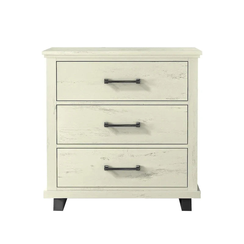 Set camera da letto 4 pezzi stile rustico - 2 comodini, 1 cassettone e 1 comò