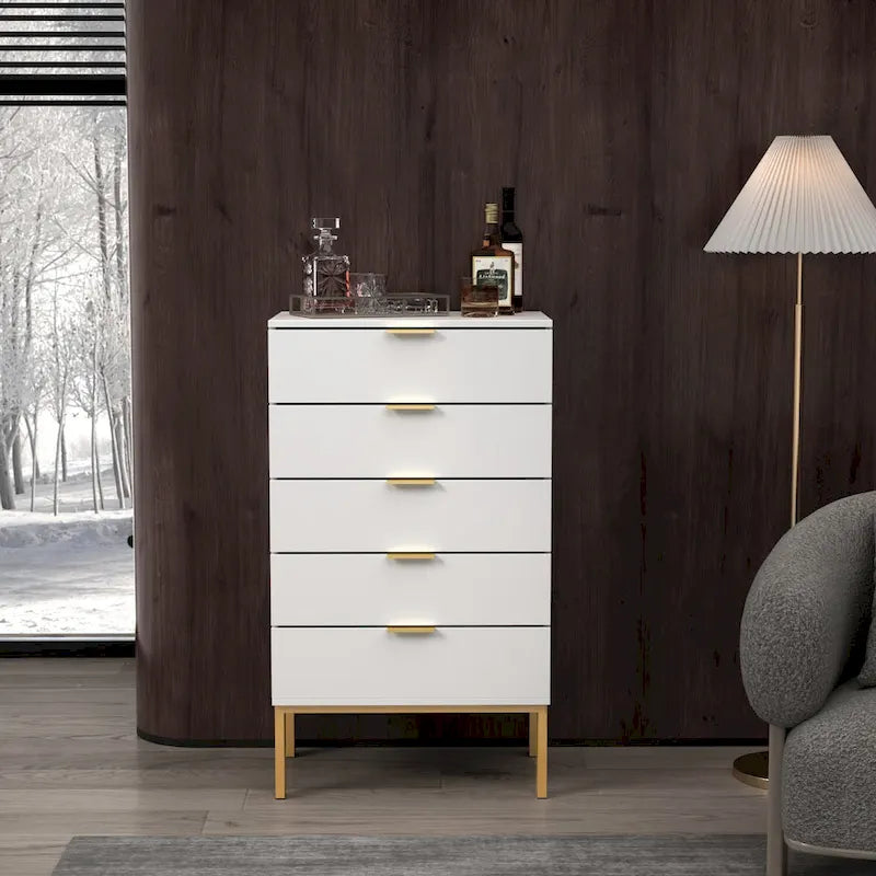 Cassettiera a 5 cassetti Comodino Armadietto contenitore 23,6 L Bianco/Nero