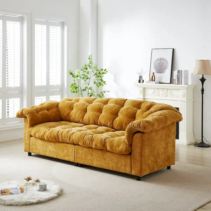99.2  Divano profondo Chenille Comfort, Divano soffice effetto nuvola imbottito