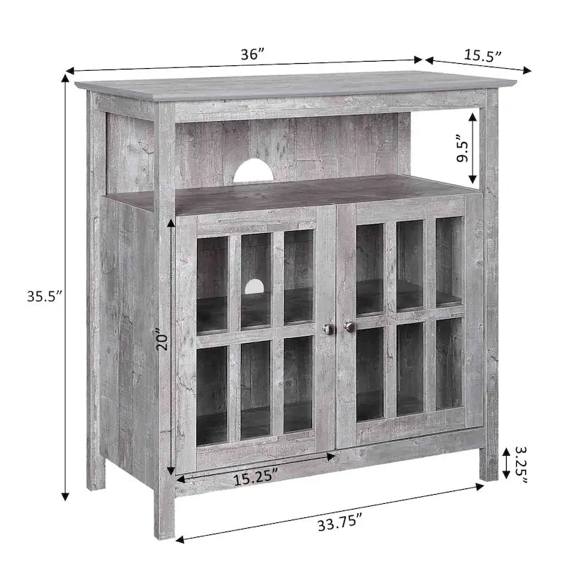Mobile TV con armadietti contenitori Convenience Concepts Big Sur Highboy da 40 pollici