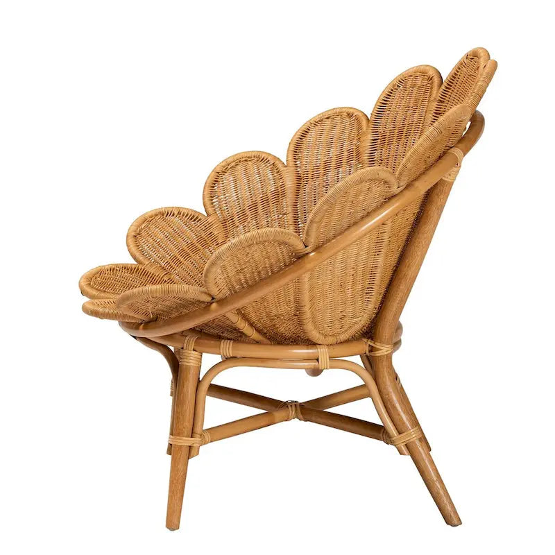 Sedia a forma di fiore Blossom Bohemian Honey Rattan